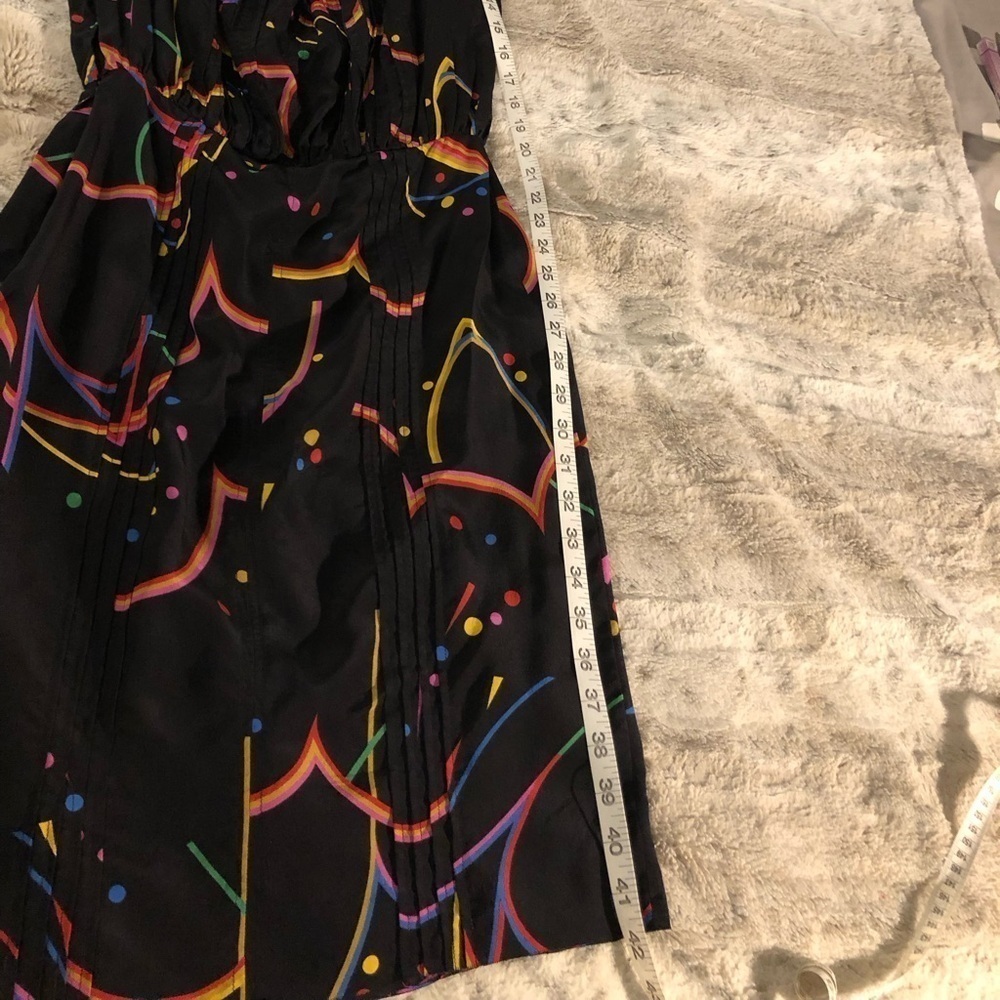 : : PRADA Silk Off Shoulder Multicolor Fun Print Dress : :​ - Picture 5 of 16
